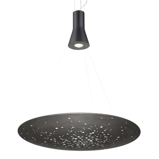 Fabbian Lens LED-hengelampe Ø 90 cm, brunet
